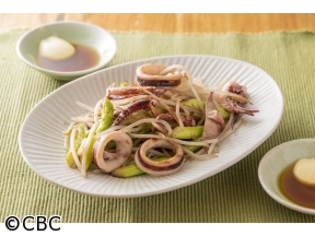 ３分クッキング【いかとアスパラの炒めもの】