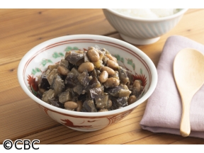３分クッキング【なすとお豆のみそ炒め】
