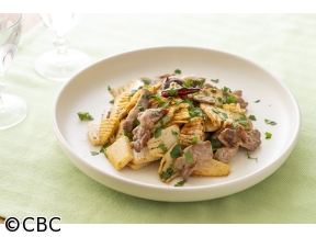 ３分クッキング【豚肉とたけのこのペペロンチーノ】